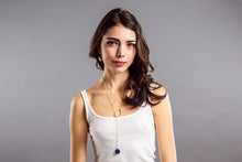 Load image into Gallery viewer, Lapis lazuli lariat necklace / Earring / Necklace &amp; Earring set
