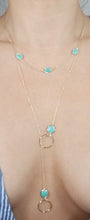 Load image into Gallery viewer, Turquoise station necklace / Turquoise lariat necklace
