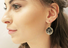 Load image into Gallery viewer, Tourmaline coin shape earring/ Turquoise earring/ Labradorite earring
