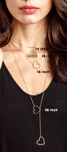 Load image into Gallery viewer, Silver bar necklace / Heart necklace/ Turquoise bar necklace/ Heart  lariat necklace
