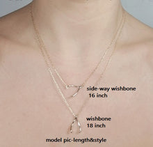 Load image into Gallery viewer, Wishbone necklace / Sideway wishbone necklace

