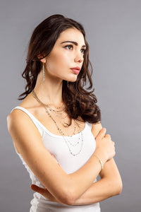 Multiple metal bead chain necklace / Earring / Necklace & earring set