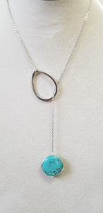 Turquoise long necklace/ Labradorite long necklace/ Turmarine long necklace