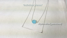 Load and play video in Gallery viewer, Color of gem stone minimalist necklace / Bar necklace
