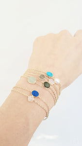 Gem stone gold bracelets for kids