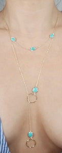 Turquoise station necklace / Turquoise lariat necklace