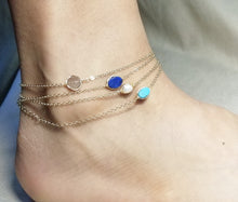 Load image into Gallery viewer, Gemstone gold anklets
