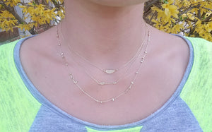 Arrow necklace/ Mini feather necklace / Mini bead necklace