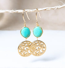 Load image into Gallery viewer, Special Design symbol turquoise earring

