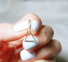 Load image into Gallery viewer, Minimalist gold  triangle earring

