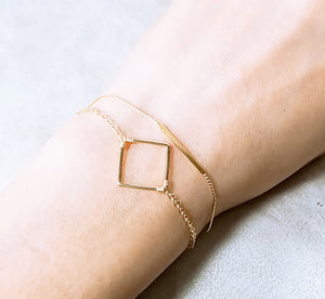 Square gold bracelet