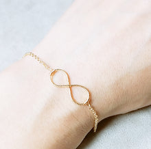 Load image into Gallery viewer, Infinity minimalist gold bracelet

