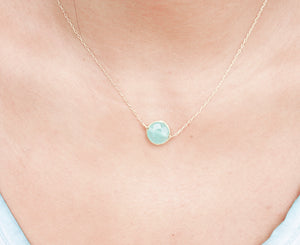 Aquamarine gemstone necklace