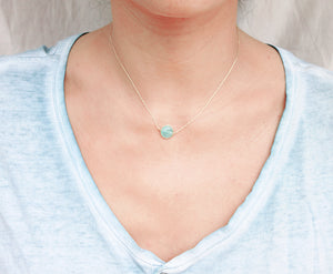 Aquamarine gemstone necklace