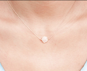 Rose quartz gem stone necklace