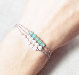 Gemstone bead delicate bracelet