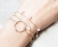 Load image into Gallery viewer, Rose quartz  dangle  bracelet
