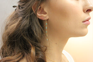 Turquoise dangle long chain earring