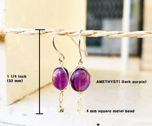 Amethyst minimalist earring