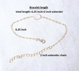 Mini square metal bead gold bracelet