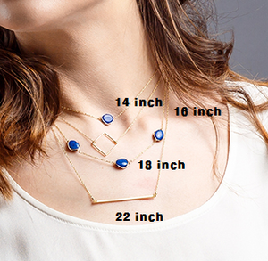 Lapis lazuli single stone necklace / Square necklace / 3 stone station necklace / Bar necklace