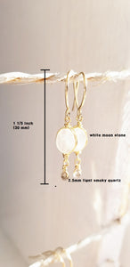 Moonstone minimalist gold earring