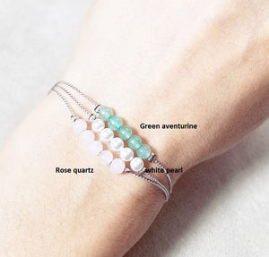 Gemstone bead delicate bracelet