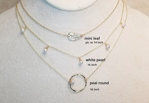 Mini pearl choker/pearl dangle necklace/pearl on round necklace