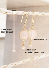 Load image into Gallery viewer, Rose quartz minimalist gold earring
