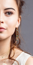 Load image into Gallery viewer, Turquoise dangle long chain earring
