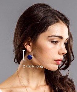 Lapis lazuli big gem stone earring