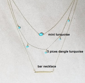 Mini turquoise necklace  / Turquoise dangle necklace /  Bar necklace